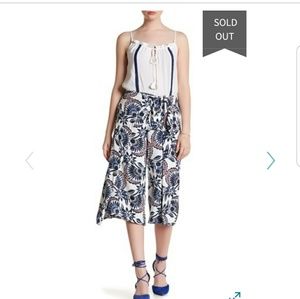 Ella Moss Front Wrap Tie Print Pant